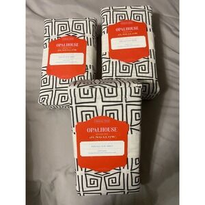 Bundle of 3 Opalhouse Jungalow Twin XL Percale Flat Sheet White Black Geometric